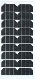 Single Crystal Silicon Solar Cell, 20W, 505 X 353 X 28mm